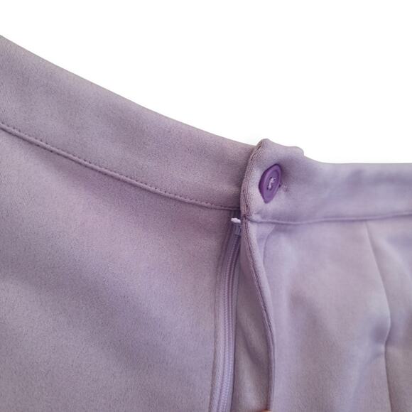 Kori America Faux Suede Velour Lilac Purple High Waist Shorts Women Sz L - Picture 2 of 10